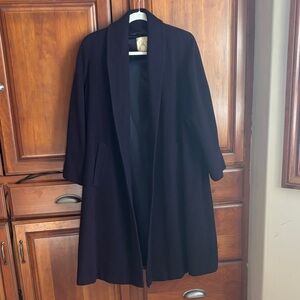 Vintage John Wanamaker 100% Cashmere Navy Swing Coat Women M-L USA